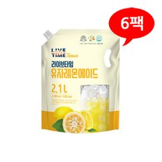 (7105730) 라이브타임 유자레몬 에이드 2.1Lx6팩