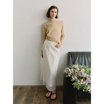 모한 TIS FLORAL SHEER OVERLAY SKIRT_2COLORS