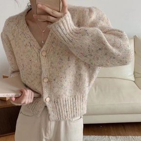 보카시 버튼 긴팔 가디건
