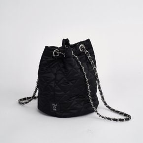 Quilted 100% silk bucket bag 퀼팅 실크 체인 버킷백