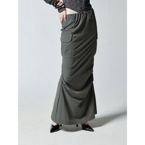 PARACHUTE LOW-RISE CARGO SKIRT - CHARCOAL