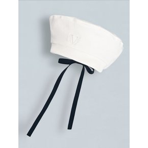 Logo Embroidery Beret (Off White)