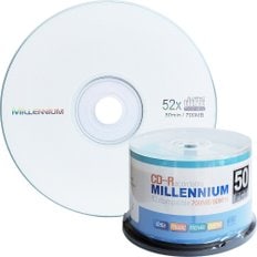 밀레니엄 CD-R 700MB 52배속 50장케이크