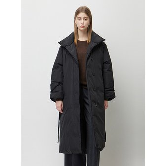 시슬리 셀린 싱글 버튼 구스 롱 패딩_SAPD37561BK