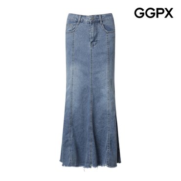 GGPX 절개 머메이드 데님 롱 스커트 (GP4SK018F)