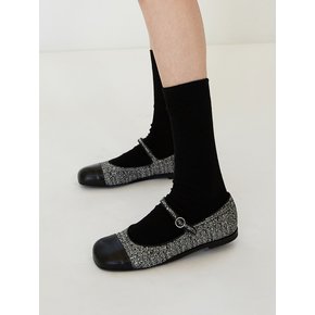 Lua Mary Jane Flats Tweed Grey