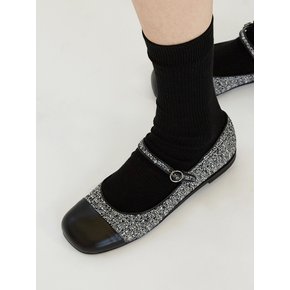 Lua Mary Jane Flats Tweed Grey