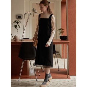 Hem line sheer patch dress - Black