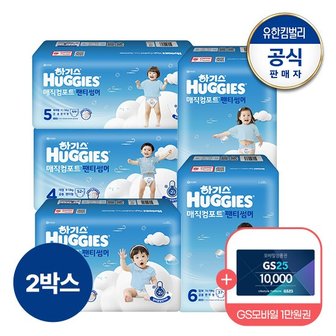 하기스 [2박스] 2024 NEW매직컴포트 썸머 팬티형 기저귀 3~7단계 교차선택+GS1만원권 증