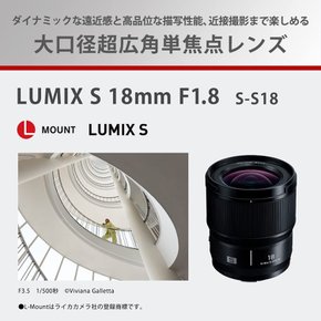 Panasonic LUMIX 풀 사이즈 미러리스 일안 카메라 대구경 초광각 단초점 렌즈 S-S18