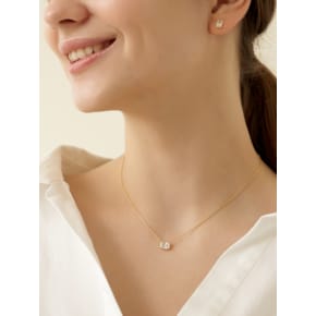 [Silver925]Emerald Cut Crystal Mood Necklace_NZ1143