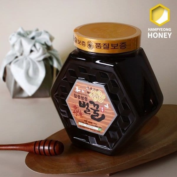 [함평나비꿀] 전라도 순수 자연산 밤꿀 2kg 선물세트 / 벌꿀성적서 ...