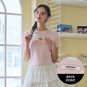 백 레터링 포인트 크롭 티셔츠_PINK WB4STFB