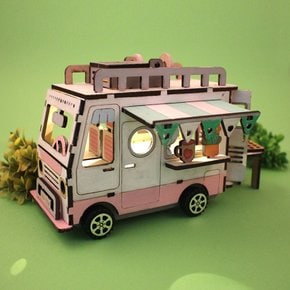우드DIY 캠핑카 무드등 만들기 조립 자동차 미니어쳐 색칠놀이 장난감