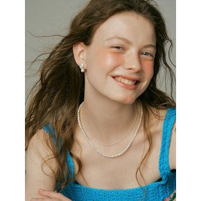 [set] Dawnlike pearl+ silver Necklace