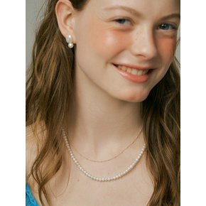 [set] Dawnlike pearl+ silver Necklace