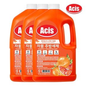 아키스 베이킹소다 자몽 주방세제 용기형 대용량 리필 3000ml x3개