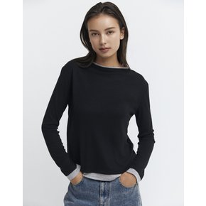 여성 텐셀 레이어드 배색 긴팔티셔츠 05326908 (3COLOR)