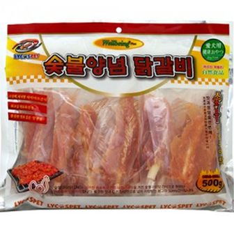  D17 라이코스 숯불양념 우유껌닭갈비 500g 애견간식