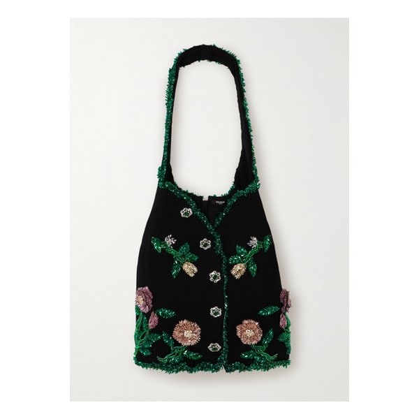 장식된 울 미니 드레스 블랙 1647597333165608