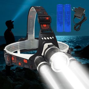 초강력 충전식 헤드랜턴 풀세트 LED 캡라이트 낚시 랜턴 해루질 써치 작업용 등산 캠핑 야간등