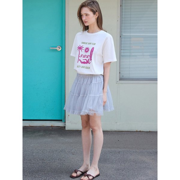SHA FRILL MINI SKIRT GREY