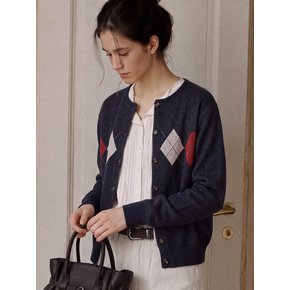 HARRINGTON ARGYLE CARDIGAN (NAVY)