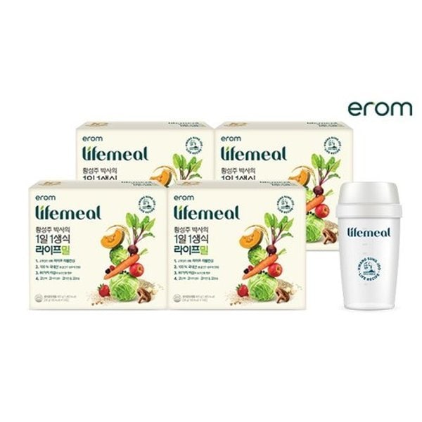 [이롬]황성주 박사의 1일1생식 라이프밀 4박스+흔들컵1개