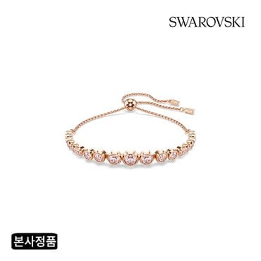 스와로브스키 [본사정품/쇼핑백증정] Imber Tennis 핑크 로즈골드 팔찌M 5718204