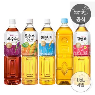 웅진식품 차음료 1.5L 4펫 하늘보리/헛개/누룽지/자색옥수수/결명자/옥수수수염차