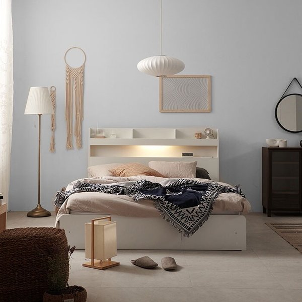 보루네오 라보떼 뷰티 LED 서랍침대 Q (자가드독립40T) LB08 (수도권무배)