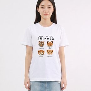 애니멀 라운드 남여공용 반팔C 2컬러