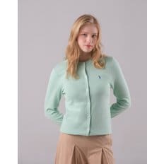 [U.S. POLO ASSN.]  민트 봄 플레인 라운드가디건 여성