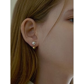 [연말 스페셜 6mm+10mm 진주귀걸이 증정] Pearl heart two-way earring