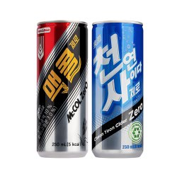 1+1 맥콜 제로 + 천연사이다 제로 250ml x 30캔 (총 60캔)