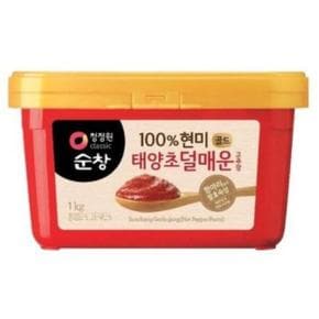 청정원순창 100% 현미 골드 태양초 덜매운 고추장 1kg x 1