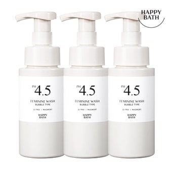 해피바스 PH4.5 쑥 버블 여성청결제 250ml 3개