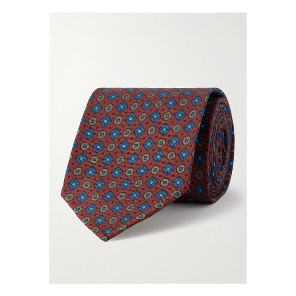 루비나찌 8cm 프린트 실크 트윌 넥타이 46376663163002674