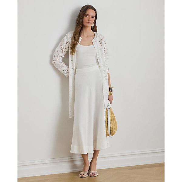 리넨 에이라인 미디 스커트(WMLRSKTS6H20307100)