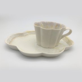 [가온도예]결정유 구름형 커피잔 접시 세트