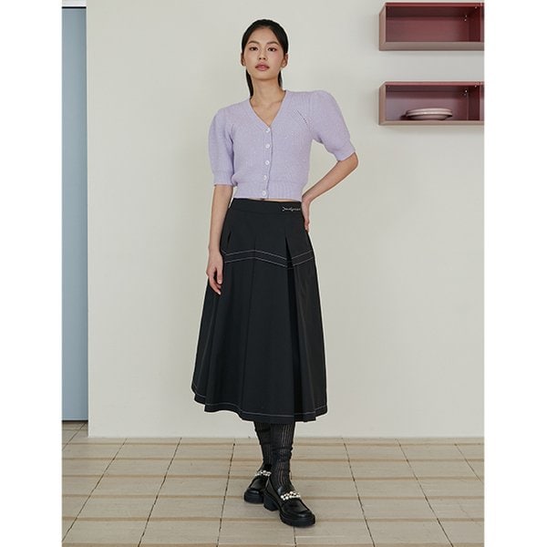 [시흥점] 여성 진주 믹스 하찌 V넥 볼륨 가디건 (ER1KG260)