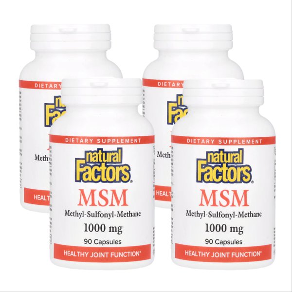 내추럴팩터스 MSM 1000mg 식이유황 90캡슐 X 4통 Natural Factors