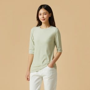 *정상가19,900원* 여 립 5부 티셔츠_MINT