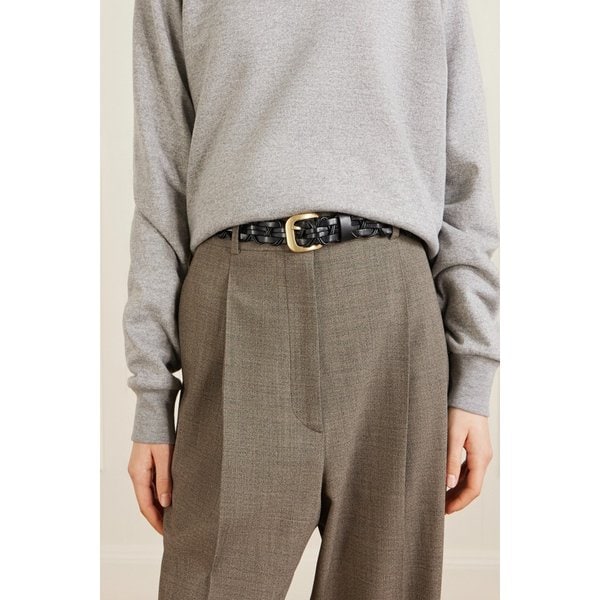 코드 우븐 가죽 벨트 블랙 46376663163002012