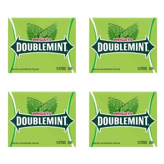  위글리 더블민트 민트 껌 15개입 Wrigley Doublemint Mint Gum Chewing Gum 4개