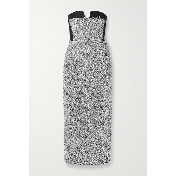 캐롤리나 헤레라 스트랩리스 장식 파이유 미디 원피스 1647597309403081