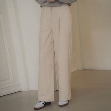노운베러 Cozy straight fit corduroy pants_Ivory