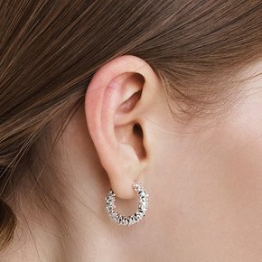 sparkling texture hoop earrings