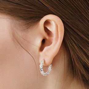 sparkling texture hoop earrings