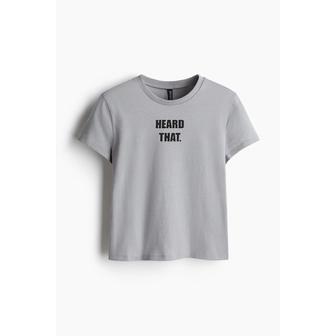 H&M 프린트 티셔츠 그레이/Heard That 1259420002